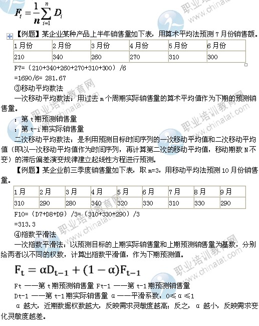 2014年中級經(jīng)濟(jì)師考試商業(yè)專業(yè)精講：市場預(yù)測的方法