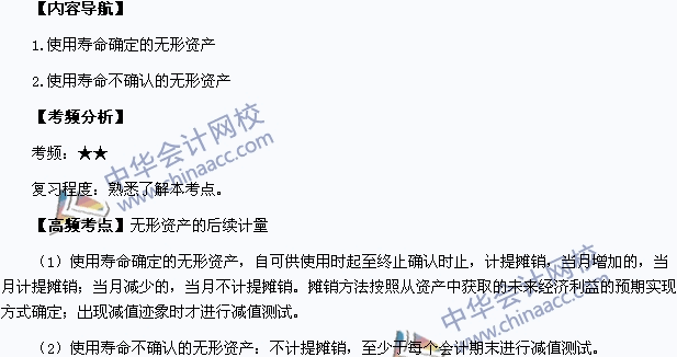 中級(jí)會(huì)計(jì)職稱考試《中級(jí)會(huì)計(jì)實(shí)務(wù)》高頻考點(diǎn)：無形資產(chǎn)的后續(xù)計(jì)量