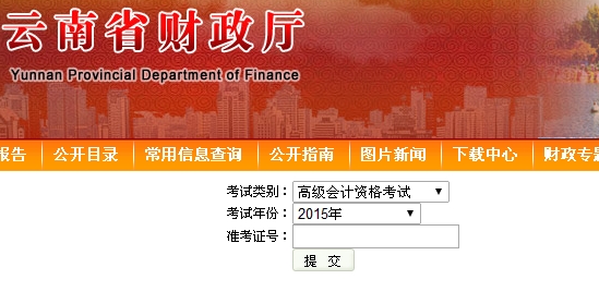 云南2015高級(jí)會(huì)計(jì)師考試成績查詢?nèi)肟? width=