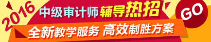2016年中級審計師考試輔導(dǎo)熱招