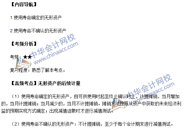 中級會計(jì)職稱《中級會計(jì)實(shí)務(wù)》高頻考點(diǎn)：無形資產(chǎn)的后續(xù)計(jì)量