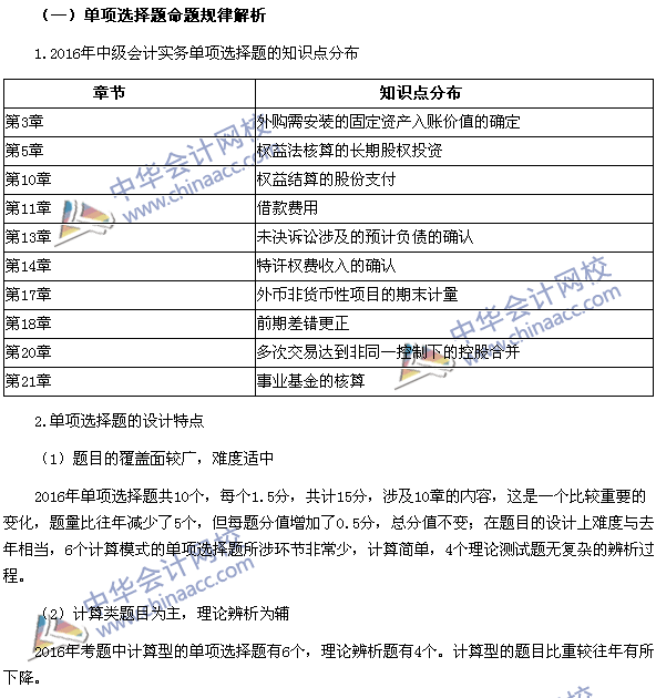 2017年中級(jí)會(huì)計(jì)職稱(chēng)《中級(jí)會(huì)計(jì)實(shí)務(wù)》題型設(shè)計(jì)特點(diǎn)和命題規(guī)律