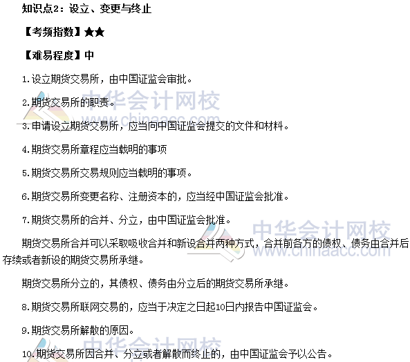 2017期貨從業(yè)《期貨基礎(chǔ)知識(shí)》高頻考點(diǎn)：設(shè)立、變更與終止
