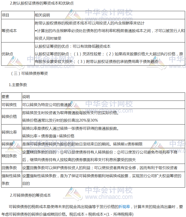 《財管》高頻考點(diǎn)：混合籌資