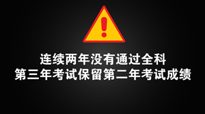 中級考試連續(xù)2年沒有通過全部科目 第3年三科全考嗎？