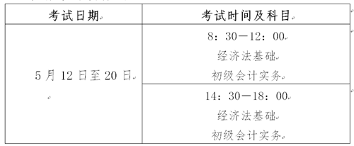 2018年初級會計職稱考試5月12日開考