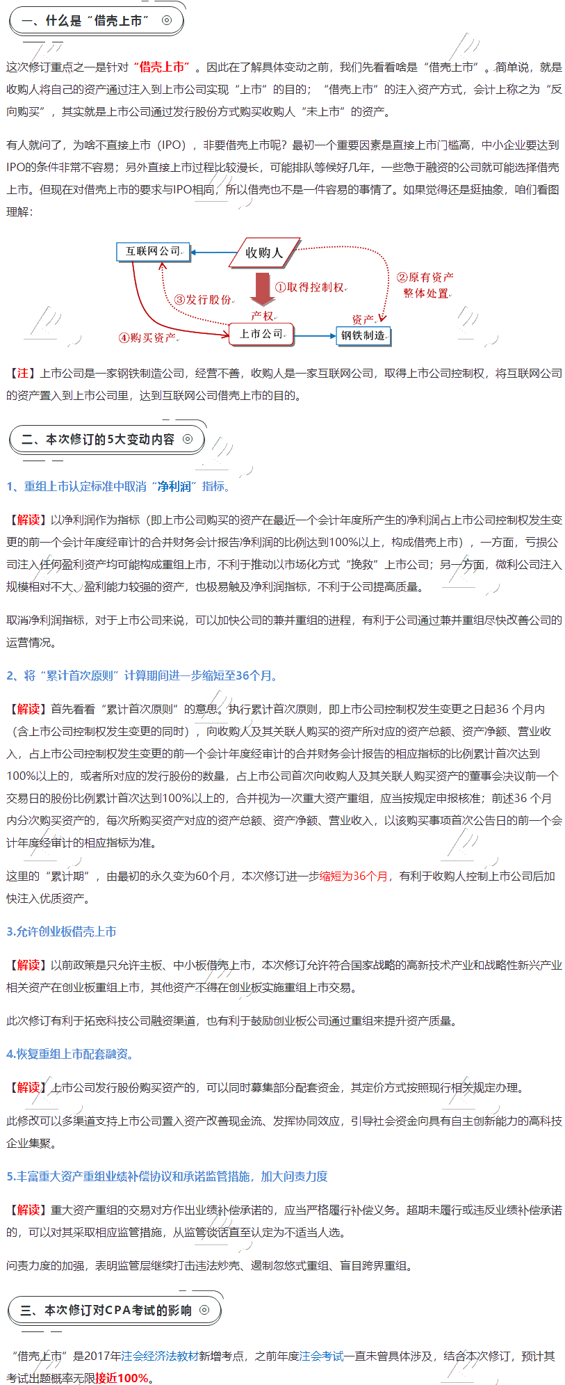 《上市公司重大資產(chǎn)重組管理辦法》修訂 對(duì)注會(huì)經(jīng)濟(jì)法的重大影響！