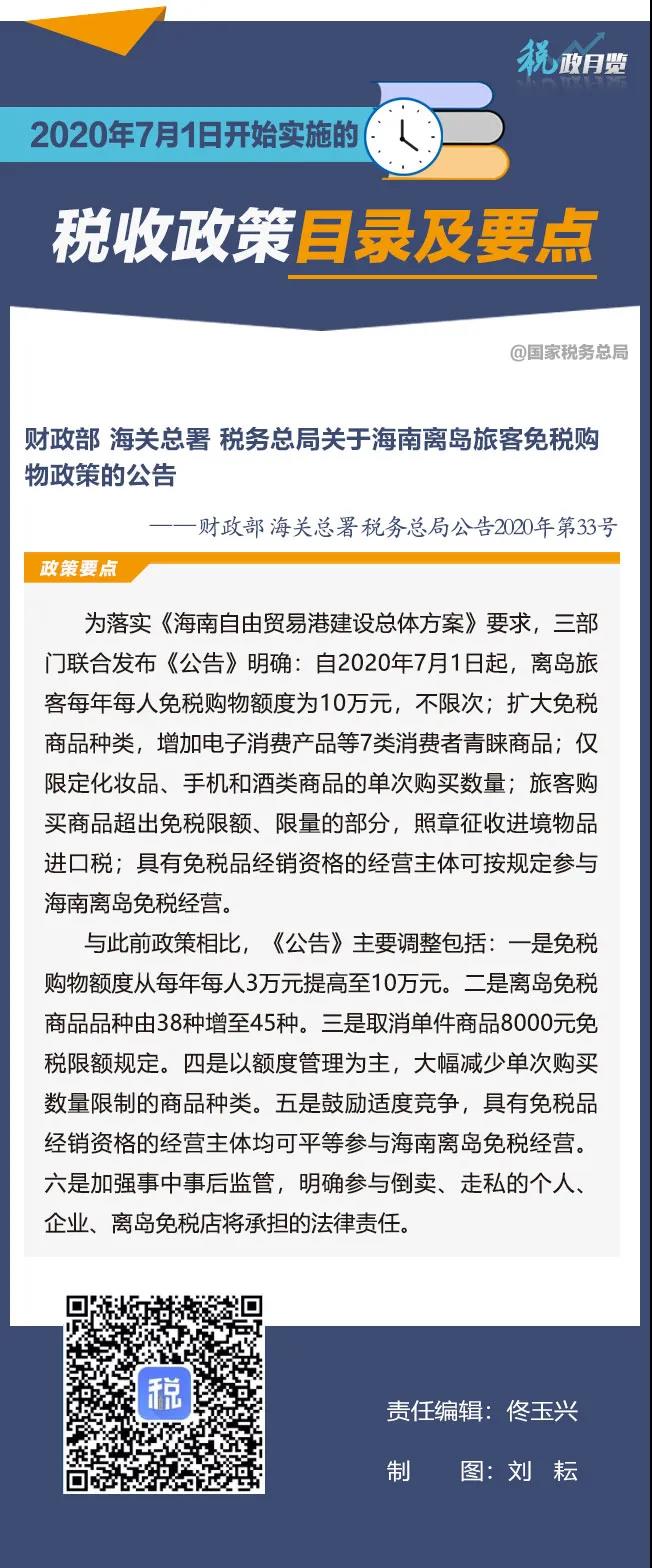 擴散周知！2020年7月1日開始實施的稅收政策