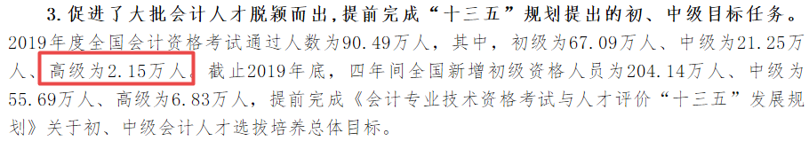 2019年高級(jí)會(huì)計(jì)師考試通過(guò)率公布啦！