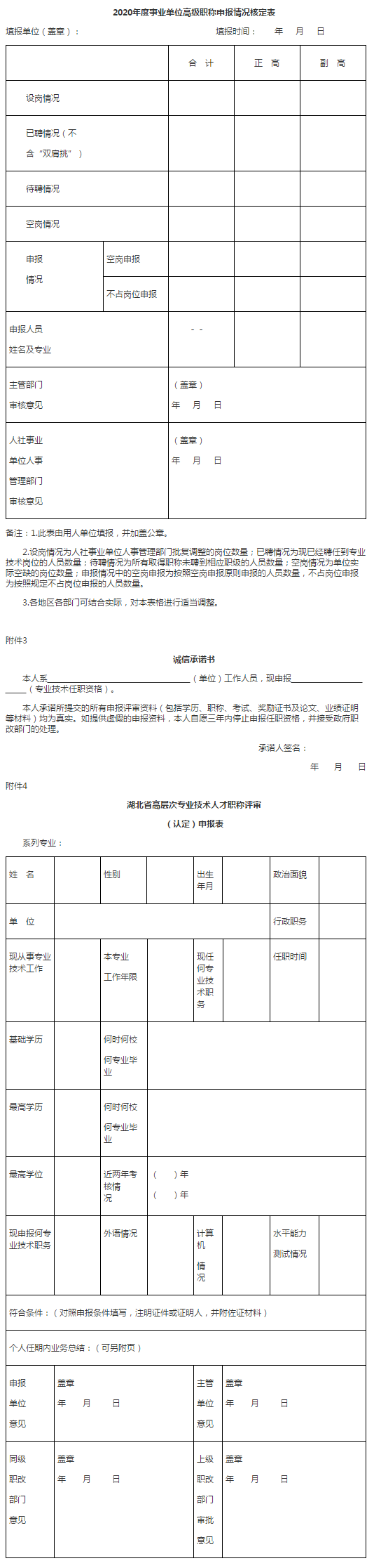 湖北2020年正高級、高級會計(jì)師評審申報(bào)材料的通知