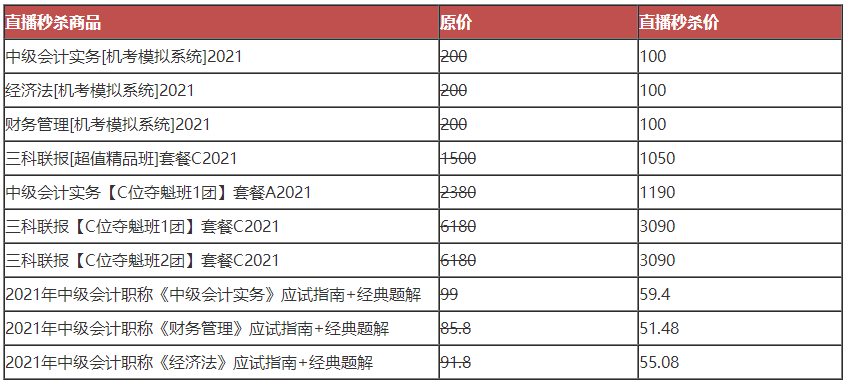 OMG！這有一份中級會(huì)計(jì)“爽”十一課價(jià)表 看完才知多優(yōu)惠！