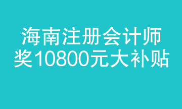 海南注冊(cè)會(huì)計(jì)師迎來(lái)大福利 1.8萬(wàn)補(bǔ)貼 真金白銀！