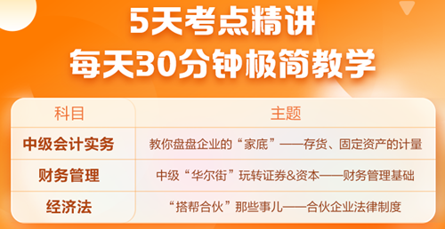 中級會計怎么學更高效？5天考點串講，拿下27分！