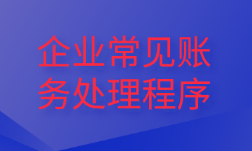 企業(yè)常見財務(wù)處理程序，你了解嗎？