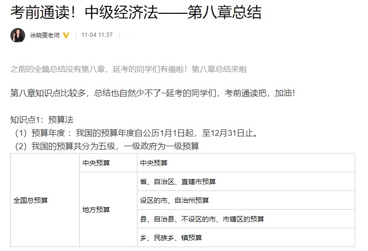 徐曉雯：考前通讀！中級會計經(jīng)濟法精華考點總結【第8章】