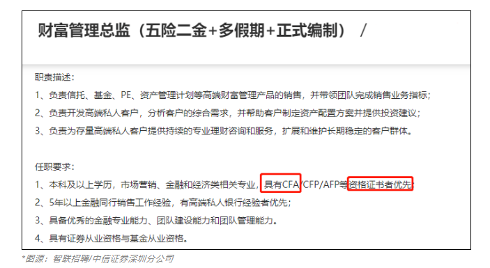 急需CFA人才！中信證券人均年薪83萬(wàn)！