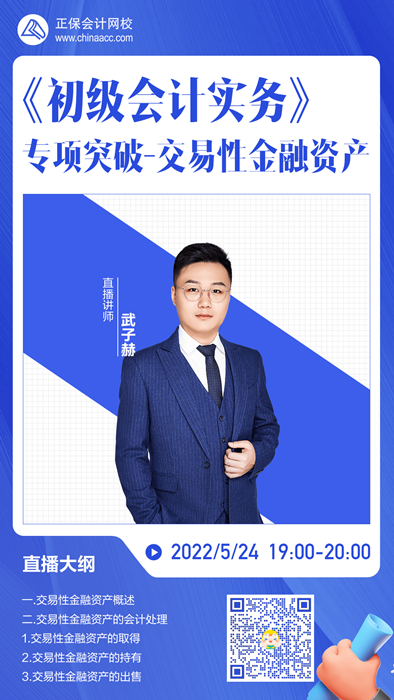 【直播】武子赫：《初級會計實務》專項突破-交易性金融資產(chǎn)