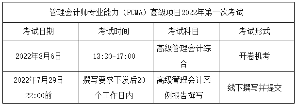 考試時(shí)間安排