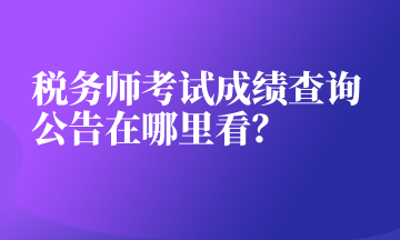 稅務(wù)師考試成績查詢 公告在哪里看？