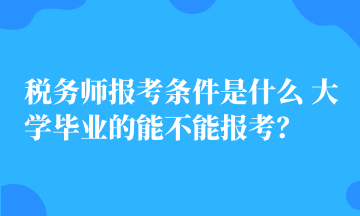 稅務師報考條件是什么 大學畢業(yè)的能不能報考？