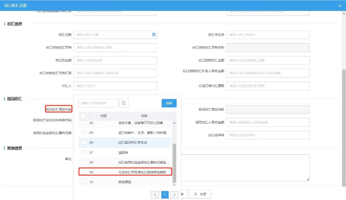 09 無法收匯而取得出口信用保險(xiǎn)賠款