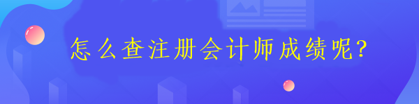 怎么查注冊會計師成績呢？