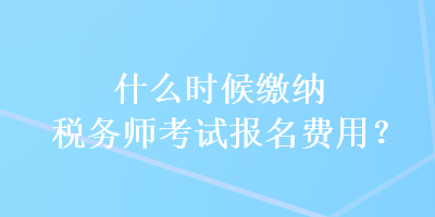 什么時(shí)候繳納稅務(wù)師考試報(bào)名費(fèi)用？