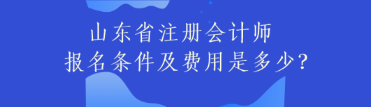 山東省注冊會計師報名條件及費用是多少？