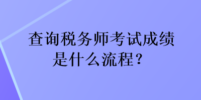 查詢稅務師考試成績是什么流程？