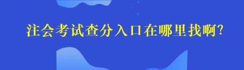 注會考試查分入口在哪里找啊？