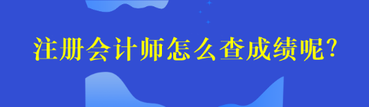 注冊會計師怎么查成績呢？