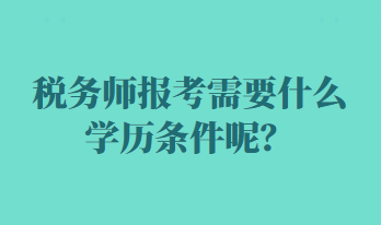 稅務(wù)師報(bào)考需要什么學(xué)歷條件呢？