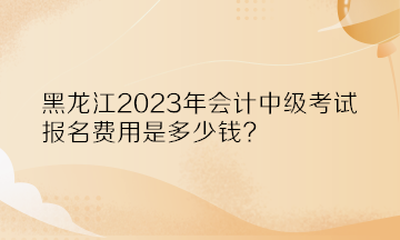 黑龍江2023年會(huì)計(jì)中級(jí)考試報(bào)名費(fèi)用是多少錢？