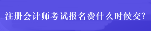 注冊會計(jì)師考試報(bào)名費(fèi)什么時候交？