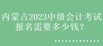 內(nèi)蒙古2023中級(jí)會(huì)計(jì)考試報(bào)名需要多少錢？