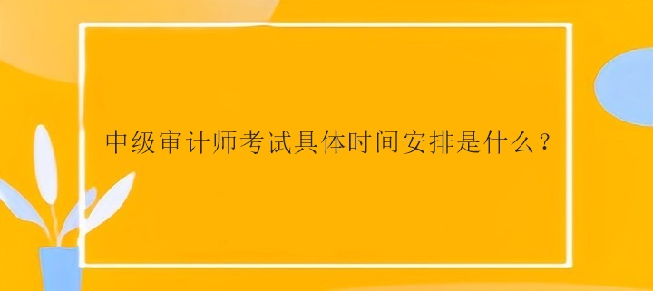 中級(jí)審計(jì)師考試具體時(shí)間安排是什么？