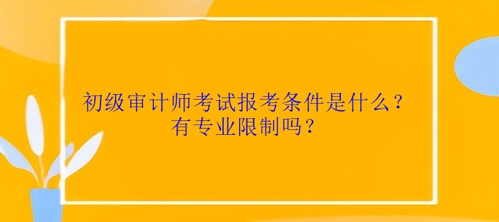 初級(jí)審計(jì)師考試報(bào)考條件是什么？有專業(yè)限制嗎？