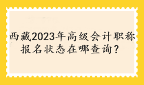 西藏2023年高級會計職稱報名狀態(tài)在哪查詢？