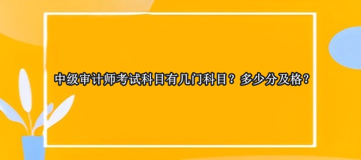 中級審計師考試科目有幾門科目？多少分及格？