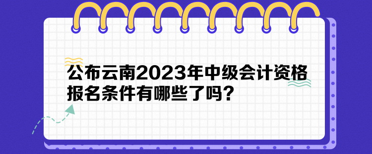 公布云南2023年中級會計資格報名條件有哪些了嗎？