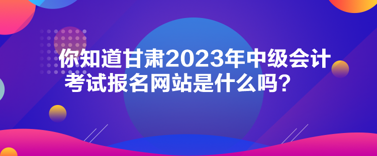 你知道甘肅2023年中級(jí)會(huì)計(jì)考試報(bào)名網(wǎng)站是什么嗎？