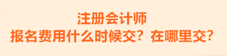 注冊(cè)會(huì)計(jì)師的報(bào)名費(fèi)用什么時(shí)候交？在哪里交？