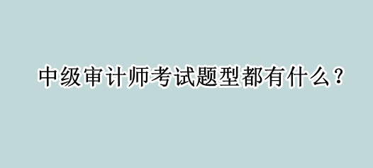 中級審計(jì)師考試題型都有什么？