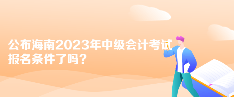 公布海南2023年中級會(huì)計(jì)考試報(bào)名條件了嗎？
