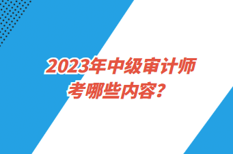 2023年中級審計師考哪些內(nèi)容？
