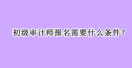 初級(jí)審計(jì)師報(bào)名需要什么條件？