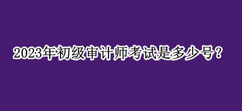 2023年初級(jí)審計(jì)師考試是多少號(hào)？