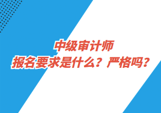 中級(jí)審計(jì)師報(bào)名要求是什么？嚴(yán)格嗎？