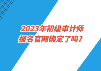 2023年初級審計師報名官網確定了嗎？