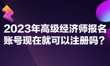 2023年高級經(jīng)濟師報名賬號現(xiàn)在就可以注冊嗎？